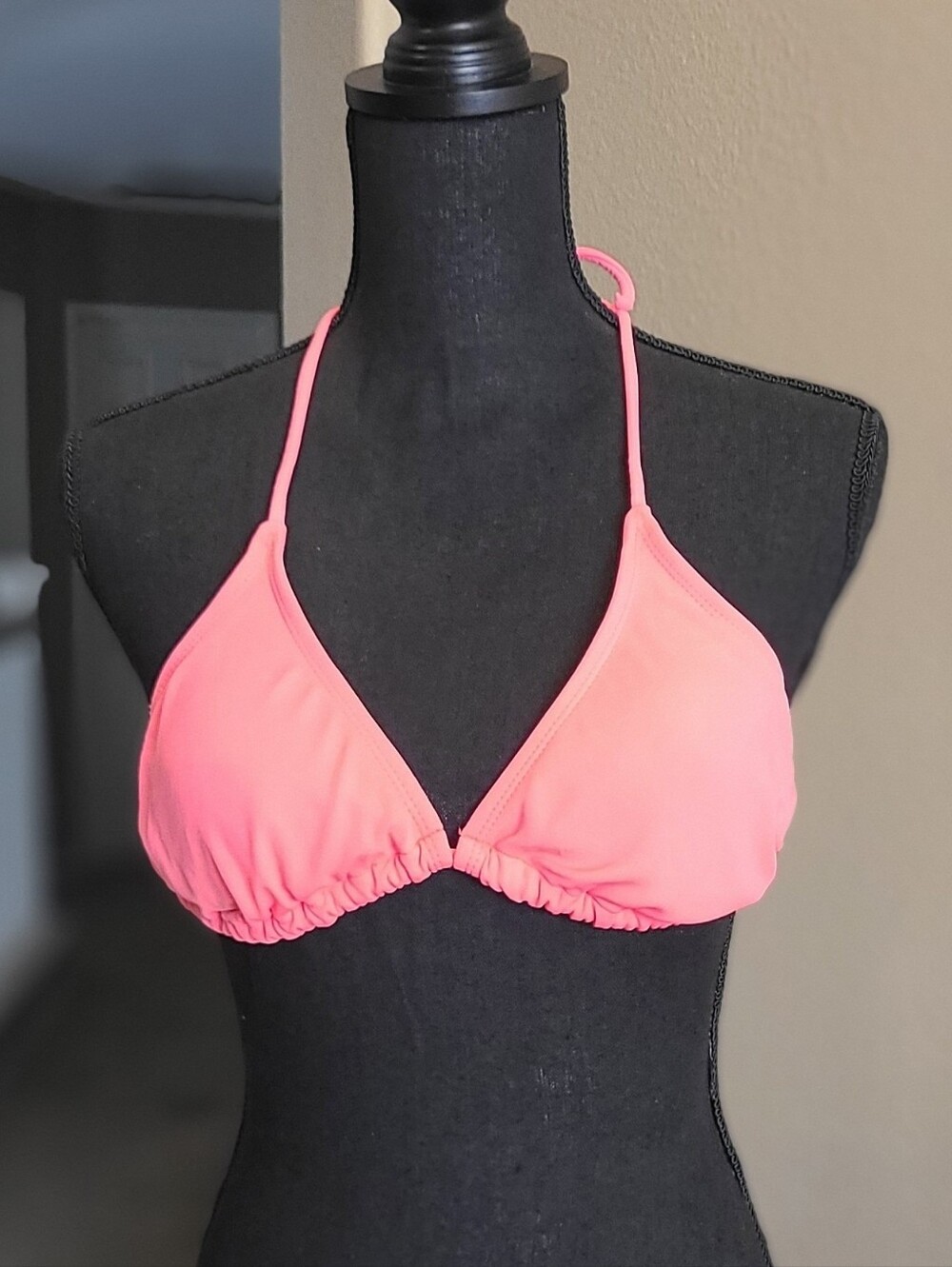 OP Neon Pink Halter Triangle Bikini Top